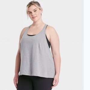 #1409 All In Motion  Gray Relaxed Sleeveless Tank Top